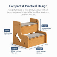 Dog Steps Stairs Bed for Small Dogs, Non-Slip Pet Bed Access, High Density Foam  #variant:2-Layer, 12CM Step Height