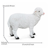 Sheep Statue Realistic Resin Sheep Textured Animal Figurines for Homeowners, Yard