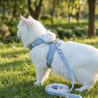 Cat Harness and Leash Set, Soft Polyester Cat Walking Vest with Adjustable Strap, No Pull Vest Harness for Safe Outdoor Walking for Small Pets