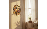 Flower-Adorned Moon Hanging Ornament Light Catching Acrylic Moon Ornament Creates Colorful Light Displays Window Hanging for Balcony, Patio