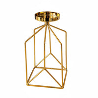 Iron Art Candle Holder Romantic Atmosphere Nordic Candlestick Minimalist Geometric Metal Candlestick for Candlelight Dinner, Living Room