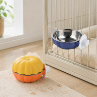 Pet Bowl Hanging Cage-Mounted Pumpkin Shape For Small Dogs & Cats Stainless Steel Feeding Dish