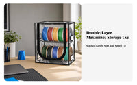 Two-Level Double-Layer Filament Cabinet Metal Frame Zipper Filament Storage Box Clear Cover