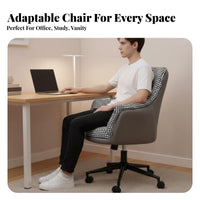 Upholstered Rolling Task Chair 360-Degree rotate Upholstered Shell Chair with casters Comfortable padding Adjustable Height