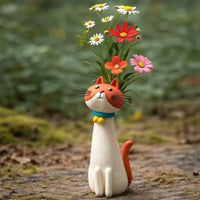 Quirky Cat Vase Resin Home Decor