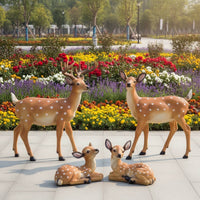 Realistic Deer Garden Statue Lifelike Deer Statue Outdoor Animal Figure Weatherproof for Nature Lovers, Gardeners, Courtyard