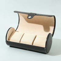 Faux Leather Watch Roll Portable Watch Storage Case Padded Organizer Cushioned for Dresser