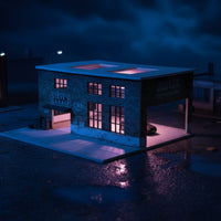 Factory Diorama Detailed LED Lighted Diorama Realistic Model for Office Desk