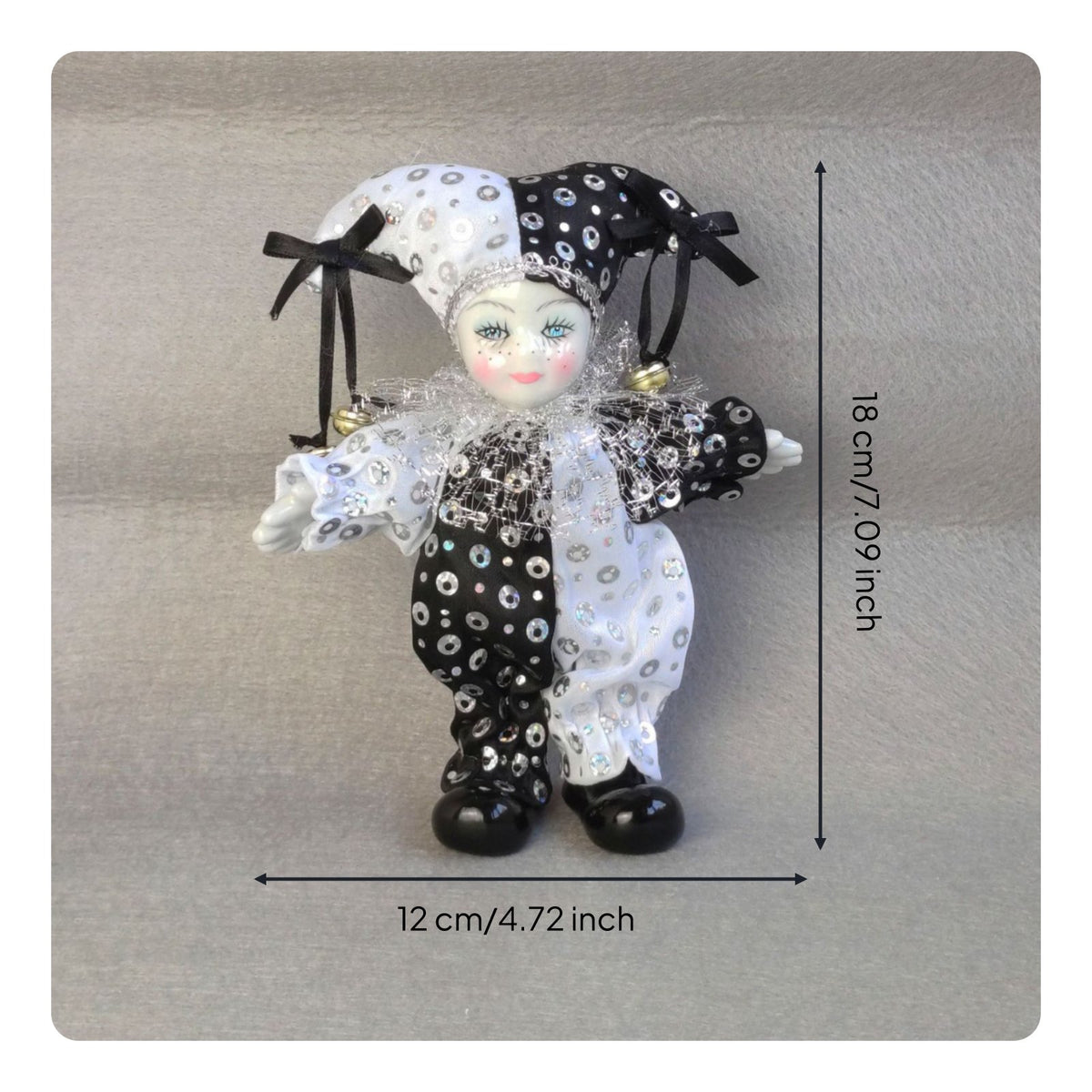 Handmade Ceramic Clown Doll Bright Colors Doll Poseable Adjustable Clown Figure for Collectors