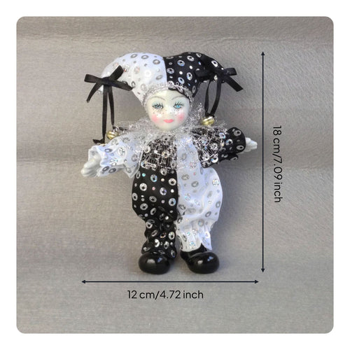 Handmade Ceramic Clown Doll Bright Colors Doll Poseable Adjustable Clown Figure for Collectors