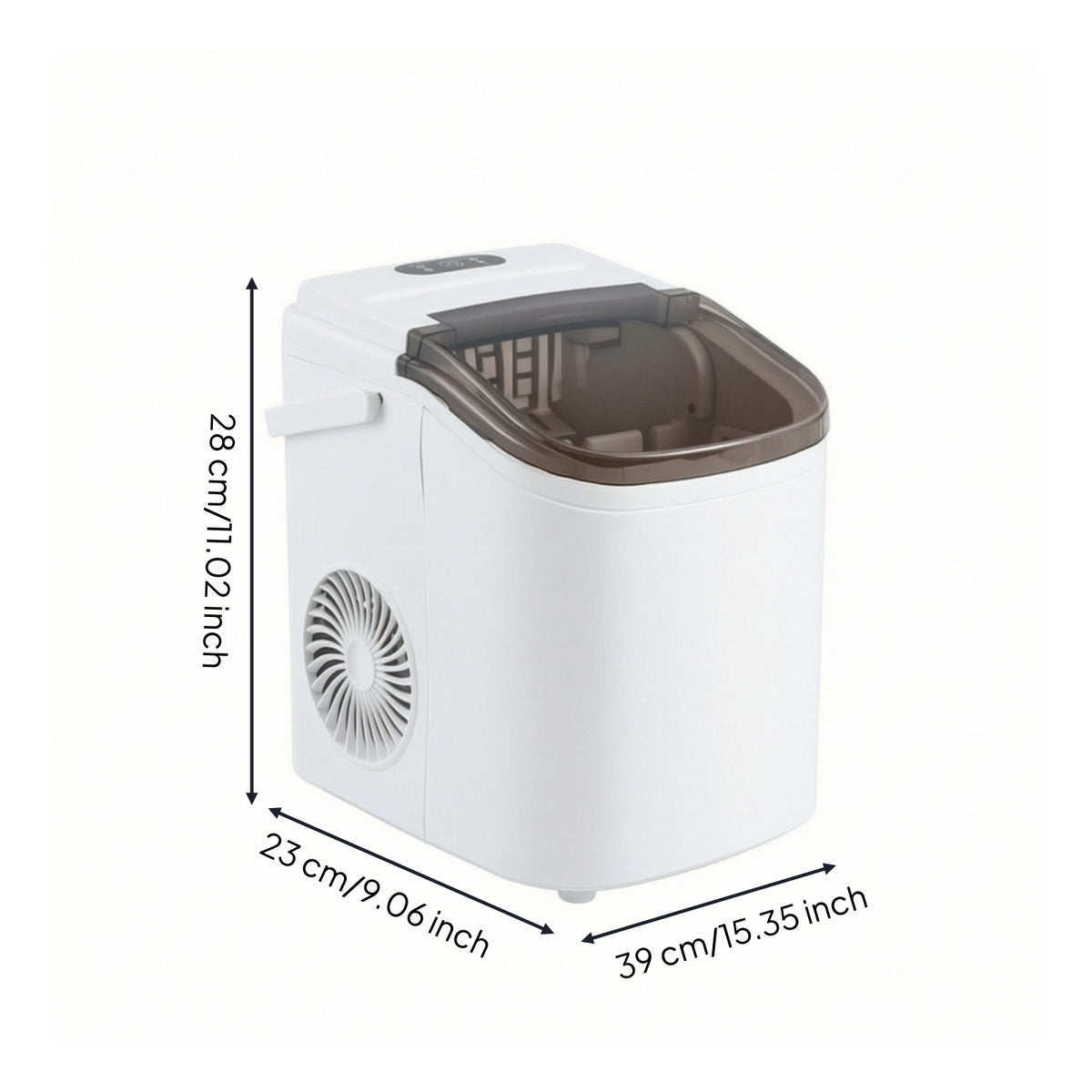 Compact Countertop Ice Maker Automatic Ice Maker with Viewing Window Small Footprint Appliance Space-Saving for Hosts, Renters, Kitchen, Home Bar, Office Breakroom, Dorm Room