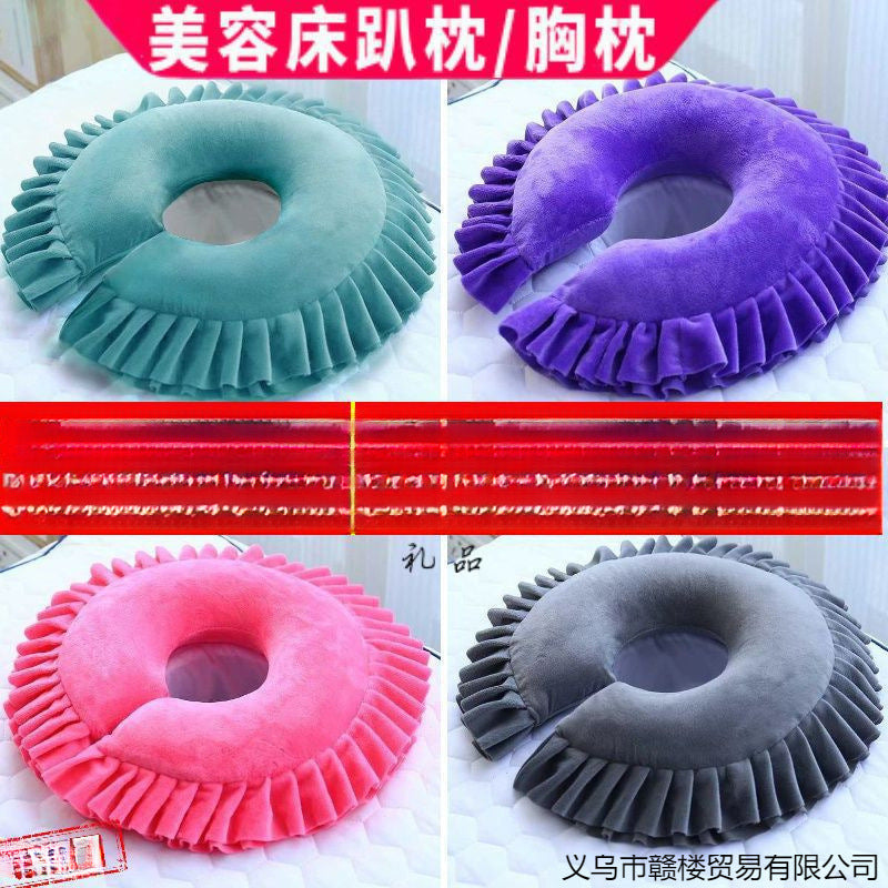 U-Shaped Pillow with Face Hole for Massage Bed