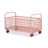 Metal Laundry Cart Under-Sink Rolling Laundry Basket Portable for Small Areas