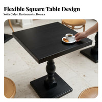 Black Square Table French and Design Square Coffee Table Vintage Design Professional-Grade Grade for Restaurant Owners, Cafe
