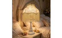 Table Lamp with Textile Shade Decorative Bedside Table Lamp Floral Warm for Bedroom, Reading Corner