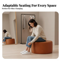 Soft Round Stool Nordic Design Footstool Multi-Functional Multifunctional for Boutique Owners, Fitting Room, Entryway, Bedroom