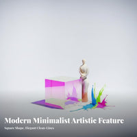 Iridescent Occasional Table Space-Saving Iridescent Cube Table Modern Aesthetic