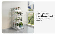 Three-Tier Plant Stand Multi-Functional Three-Tier Rolling Planter Shelf Strong Load-Bearing Sturdy Duty for Living Room, Patio