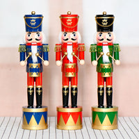 36cm Wooden Nutcracker Soldier with Drum, Christmas Craft Figure