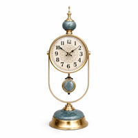 Silent Desk Clock Retro Analog Clock with Metal Frame Non-Ticking for Office