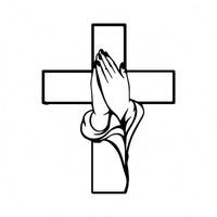 Praying Hands Cross Minimalist Metal Prayer Cross Vertical Praying Hands Wall Art
