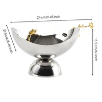 Pedestal Fruit Bowl Metal Fruit Tray Semicircular for Cafe