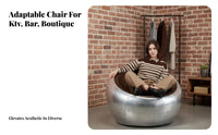 Aeronautic Spherical Chair Spherical Sphere Design Statement Armchair Rotating Base Upholstered Interior for Business Owners