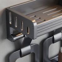 【Aluminium Construction】 This storage rack is crafted from premium aluminium with an oxidised finish, offering exceptional heat-resistant and wear-resistant properties that withstand daily use without marks.
【Interchangeable Accessory System】 The modular