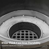 Cast iron stove liner, smokeless