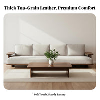 Minimalist Wooden Sofa Asian Influenced Small Compact Sofa Sturdy Construction Low Profile Tranquil Sofa for Apartment Dwellers, Adults, Home