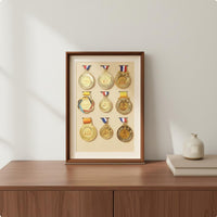 Solid Wood Medal Display Frame Ideal Gift Long-Distance Race Medal Holder Wall Mountable 3D Deep Box Frame for Runners