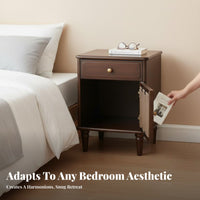Nightstand with Fluted Glass Door Retro design Bedroom Furniture for Homeowners