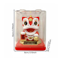 Nodding Head Lion Car Ornament Comes with Dust Cover for Office Desk, Home