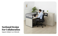 Privacy Partitions 4-Person Desk cluster Modern Design Office Furniture Integrated wiring Management Workstation System for Businesses, Startups, Coworking Space, Call call facility