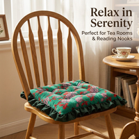 Floral Tatami Seat Cushion, Velvet Floral Ruffled Seat Cushion, Romantic Ruffled Window Seat Cushion - Image 5