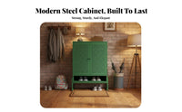 Steel Footwear Storage Unit Multi-layer Shoe Rack with Doors Large Capacity Entryway Furniture Dust-resistant Adjustable Shelves Suitable for Homeowners Adults Hallway Bedroom