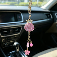 Double-Sided Rhinestone Car Hanging Ornament with Good Luck Motif