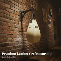 Wear-Resistant Pear Shaped Striking Bag Heavy Duty Hanging Leather Boxing Bag 360° Rotation Pear-Shaped Speed Bag Easy to Install for Adults, Children, Professionals, Gym, Combat Arts School