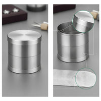 Stainless Steel Gemstone Sieve with Plates Corrosion-Resistant Jewelry Sieve with Lid Cylindrical Bead Sorter Brushed for Workshop