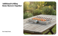 Built-in Motor Rotating Barbecue Grill Rack Silver Metal Finish Motorized Skewer Rack Easy to Clean Automatic Skewer Turner Rust-Resistant