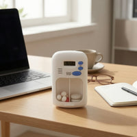 Electronic Tablet Box with Timer Portable Medication Organizer with Reminder Rectangular Tablet Organizer with Beeping Reminders for Travel