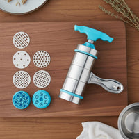 Stainless Steel Pasta Machine Food Grade Material Hand Crank Pasta Press 5 Dies