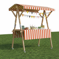 1 Piece Foldable Wooden Market Booth Effortless Assembly Portable Vendor Stand Sturdy Construction Suitable for Agricultural Markets Craft Fairs Promotional Events Temporary Retail Spaces