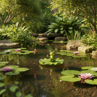 Fishing Frog Figurine Handcrafted Look Buoyant Frog Statue Resin Pond Floater for Carp Tank, Patio