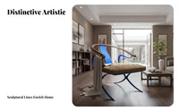 Modern Chinese Design Armchair Light Luxury Design Upholstered Armchair with Wood Frame Designer Piece for Adults, Study