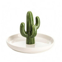 Ceramic Band Holder Botanical Shaped Ceramic Jewelry Tray Glazed Finish