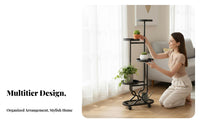 Multi-Tier Plant Stand Movable plant Pot Rack Floor-Standing for Corner areas