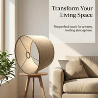 Linen Lampshade for Table Lamps with Chinese Style Textile, Easy Detachable Design for Floor Shade Replacement