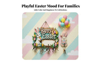 rabtouch Wall Hanger Easter Themed Hook Rack Flat 2D design for Entryway, Families