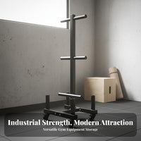 Barbell and Plate Storage Rack Space Saving Barbell and Weight Disc Holder Heavy Duty Vertical Weight Stand for Personal Trainers, Fitness Studio